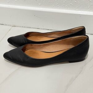 Corso Como Black Pointed‎ Toe Leather Flats 7